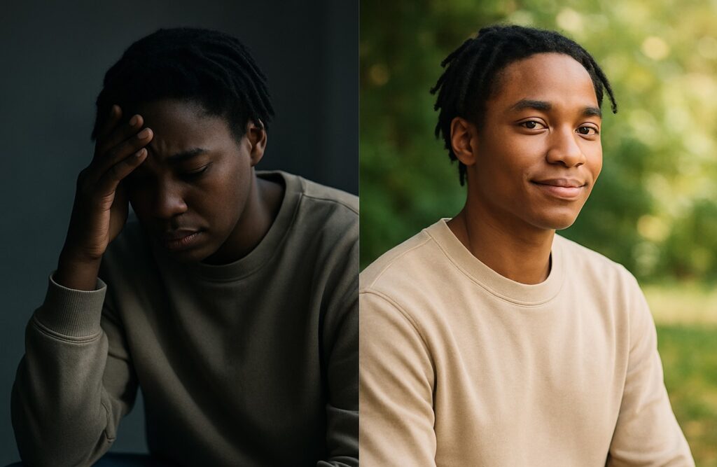 Before and after therapy